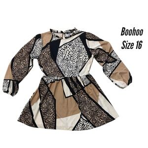 Boohoo~Dress~Size 16~Animal Print